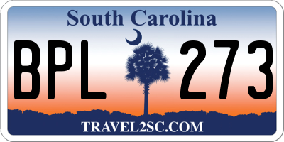 SC license plate BPL273