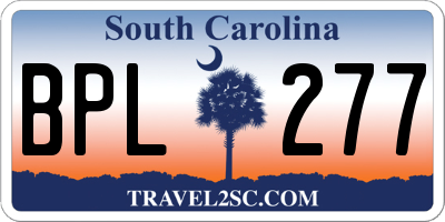 SC license plate BPL277