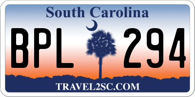 SC license plate BPL294