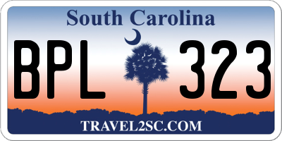 SC license plate BPL323