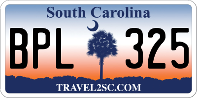 SC license plate BPL325