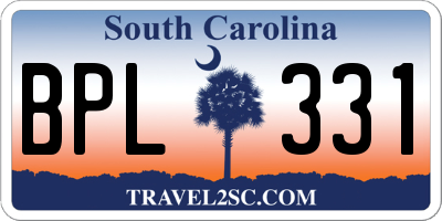 SC license plate BPL331