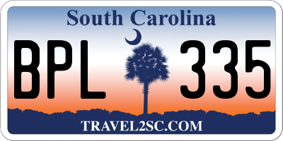 SC license plate BPL335
