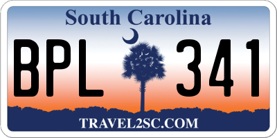 SC license plate BPL341