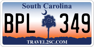SC license plate BPL349