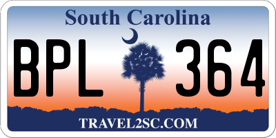 SC license plate BPL364