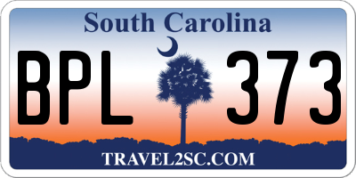 SC license plate BPL373