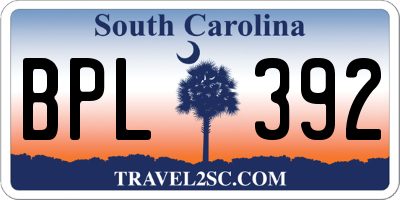 SC license plate BPL392