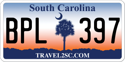 SC license plate BPL397