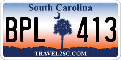 SC license plate BPL413