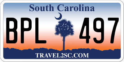 SC license plate BPL497