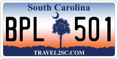 SC license plate BPL501