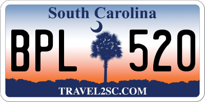 SC license plate BPL520