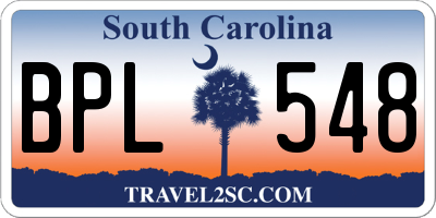 SC license plate BPL548