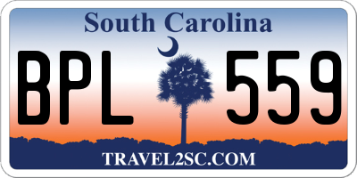 SC license plate BPL559