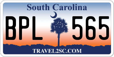 SC license plate BPL565
