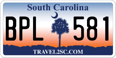 SC license plate BPL581