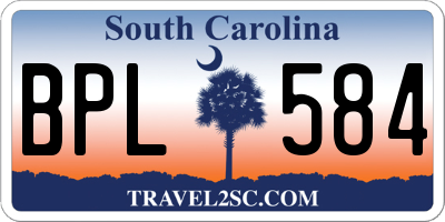 SC license plate BPL584