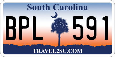 SC license plate BPL591