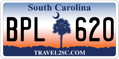 SC license plate BPL620