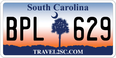 SC license plate BPL629