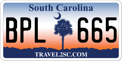 SC license plate BPL665