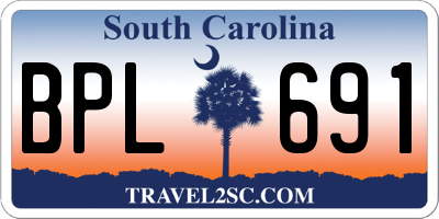 SC license plate BPL691