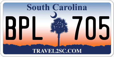 SC license plate BPL705