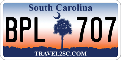 SC license plate BPL707