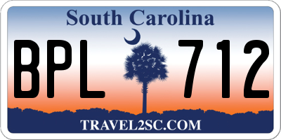 SC license plate BPL712
