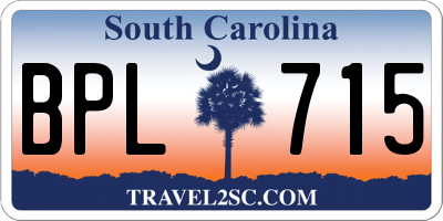 SC license plate BPL715
