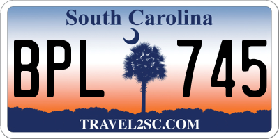 SC license plate BPL745