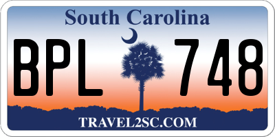 SC license plate BPL748