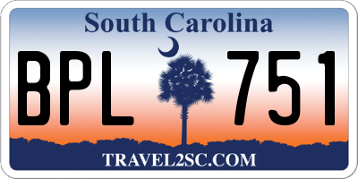 SC license plate BPL751
