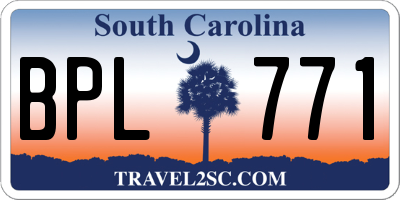 SC license plate BPL771