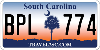 SC license plate BPL774