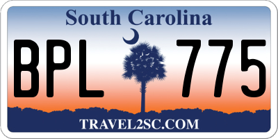 SC license plate BPL775