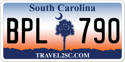 SC license plate BPL790