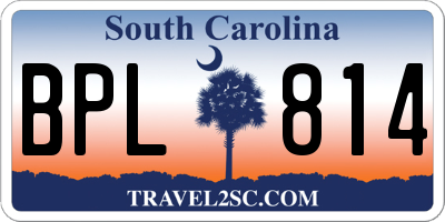 SC license plate BPL814