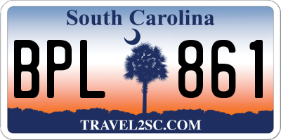 SC license plate BPL861