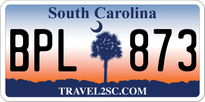 SC license plate BPL873