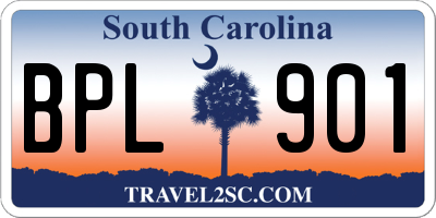 SC license plate BPL901