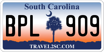 SC license plate BPL909