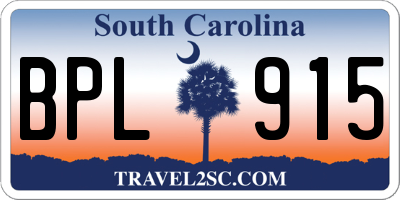SC license plate BPL915