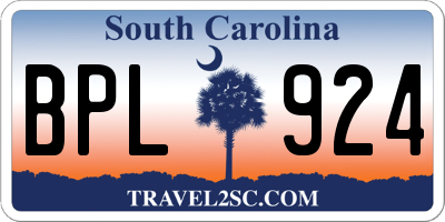SC license plate BPL924
