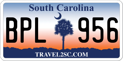 SC license plate BPL956