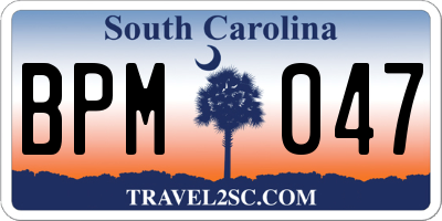 SC license plate BPM047