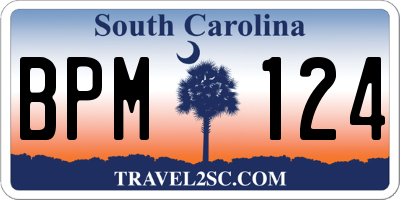 SC license plate BPM124