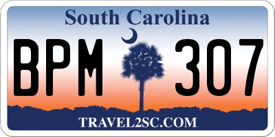 SC license plate BPM307