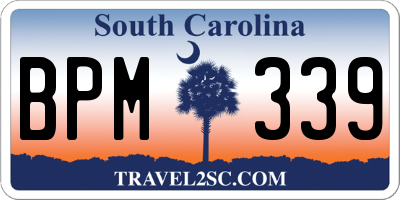 SC license plate BPM339